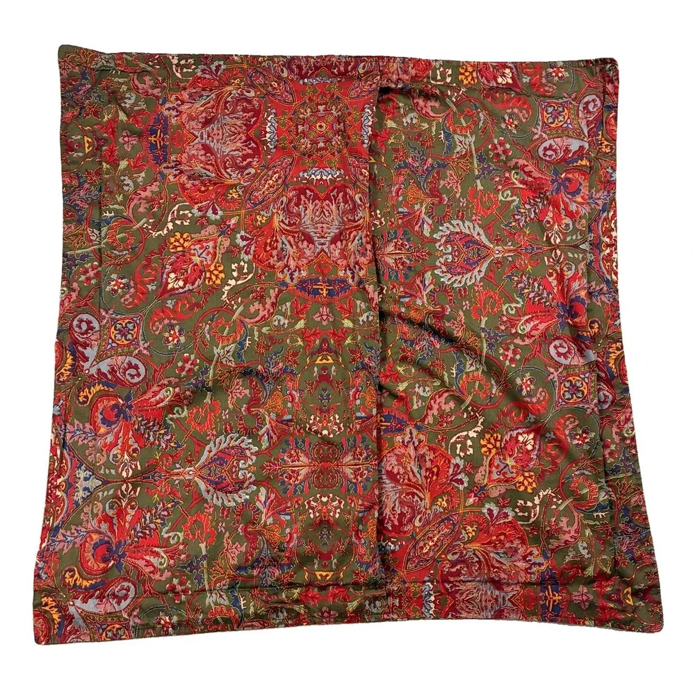 Ralph Lauren Home Galahad Euro Pillow Sham Cotton Paisley 29x29 Moody Maximalism